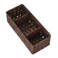 thumbnail image 4 of Caja de almacenamiento tejida Organizador Caja de decoración 3 secciones Organizador de artículos diversos multifuncional hecho a mano para escritorio , Dark Brown Marron oscuro Macarena cesta de almacenamiento, 4 of 8