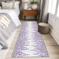 thumbnail image 4 of Lavender 2'x6' Runner Rugs for Hallway Kitchen Bedside Non Slip Washable, Spring Botanical Purple Flowers Leaves Plants Entryway Rug Runners with Rubber Backing, Long Carpet Runner for Laundry Room, 4 of 8