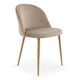 thumbnail image 1 of Silla de Comedor de Terciopelo con Patas de Acero Acabado Tipo Madera Estilo Moderno - Silla de Comedor Tapizada Minimalista con Relleno Suave Taupe, 1 of 5