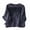 Z123 Navy, variant on Womens Floral Embroidered Button Down Blouse 3/4 Sleeve Crewneck Cotton Linen Shirts Lightweight Flowy Ethnic Style Boho Tunic Summer Tops Orange,XXL