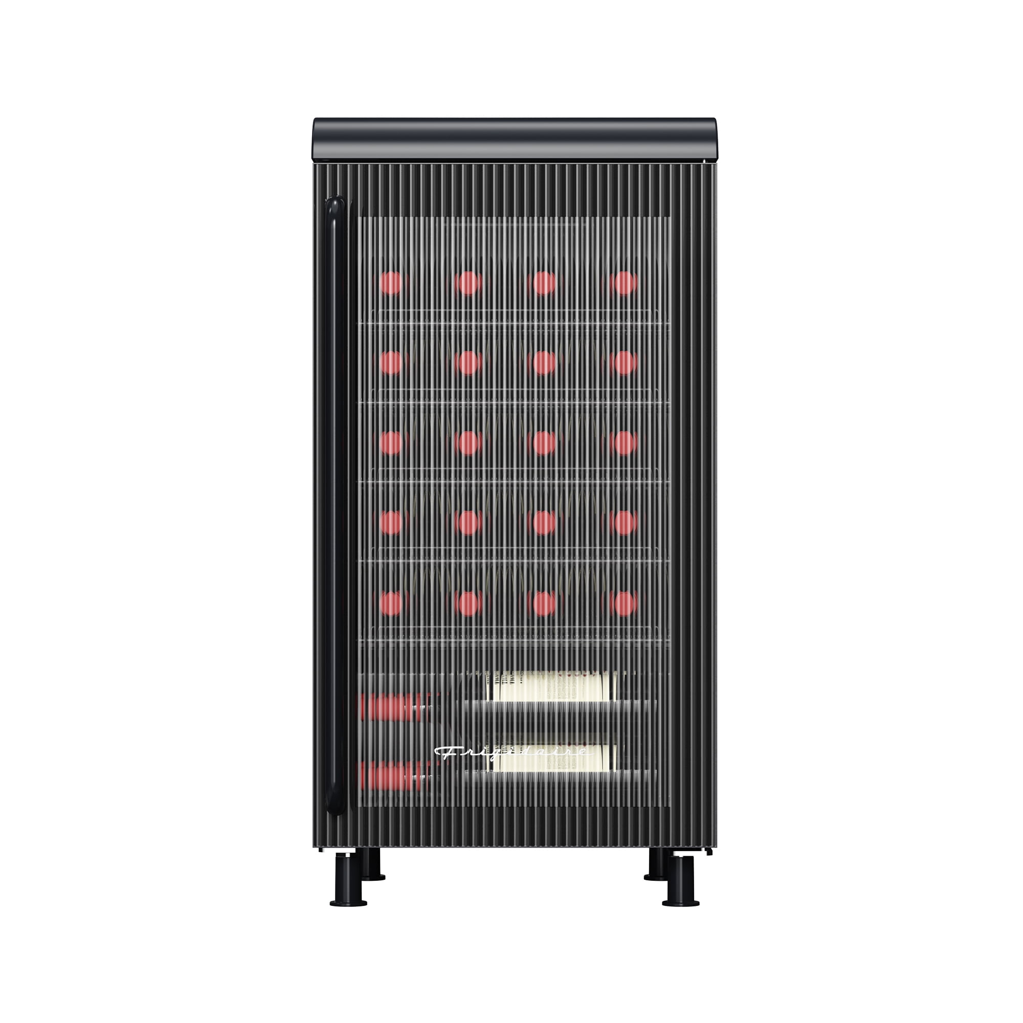 Frigidaire 27 Bottle / 117 Can Retro Wine Cooler with Built-in Bar Top, 3.1 Cu. ft. Beverage Refrigerator with Tempered Glass Door, Black