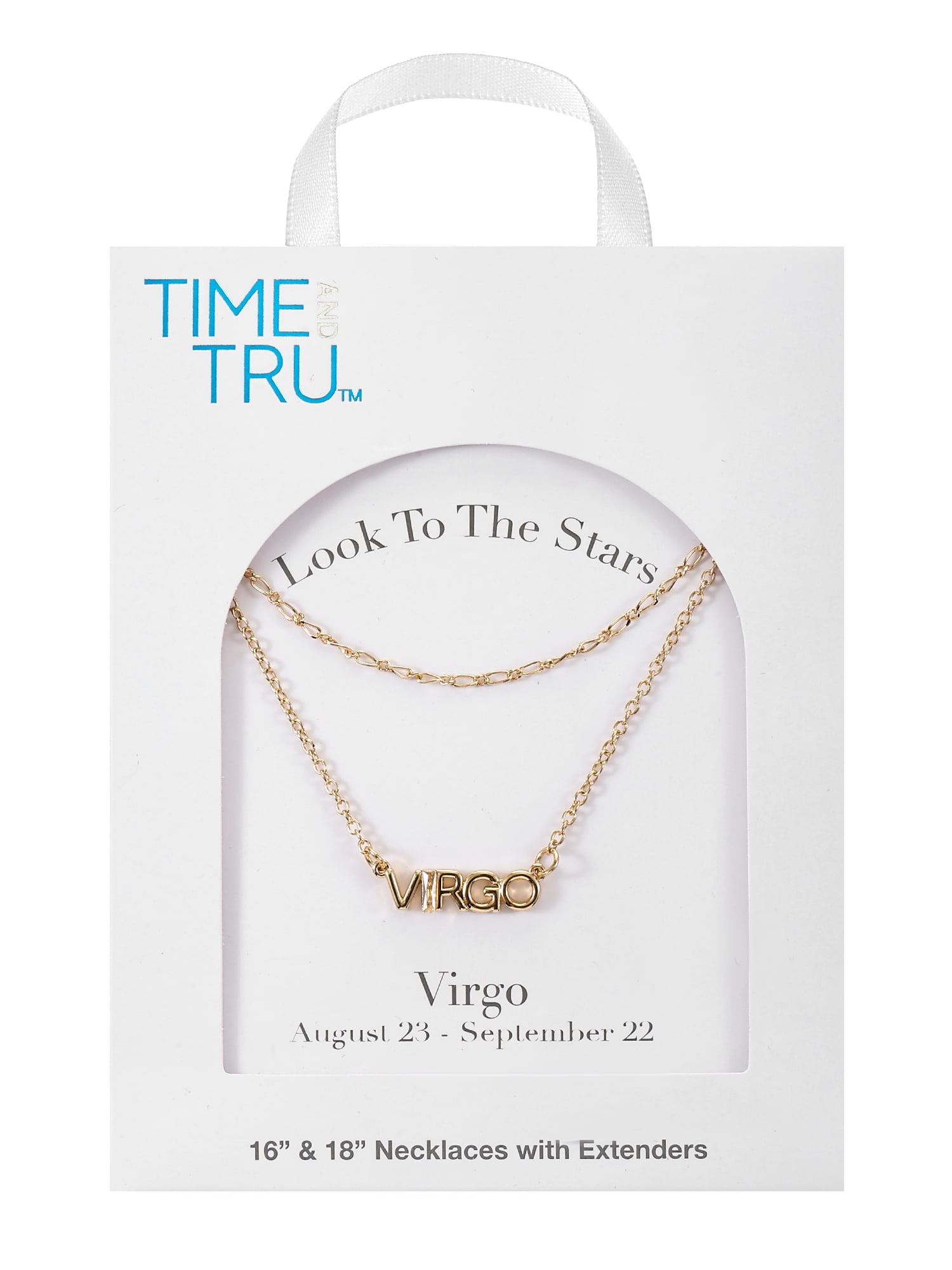 Time and Tru Goldtone Zodiac Necklace Set, 2 Pieces, Virgo