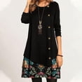 thumbnail image 2 of Moda mujer otoño casual manga completa botón o-cuello estampado floral empalme vestido Fridja  nbo2378, 2 of 5