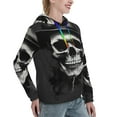 thumbnail image 6 of Haiem Black White Hat Skull for Women's Fashion Hoodies & Sweatshirts with Kangaroo Pocket,Hooded Sweatshirt with Eye-catching Drawstrings-Medium, 6 of 7