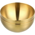 thumbnail image 1 of 2 cuencos coreanos de acero inoxidable para servir de metal, tazón pequeño para mezclar de cocina, para ensalada, cereales, fideos, ramen, pasta, aperitivos, 12 cm, dorado, 1 of 4