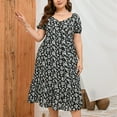 thumbnail image 1 of SMihono Robes Bohèmes d'Été pour Femmes Grande Taille Mode Décontractée Grande Taille Imprimé Manches Courtes Robe à Col Rond, 1 of 8