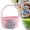 Pink, variant on Homesteed Easter Basket Bunny Storage Bin Woven Organizer for Kids Boys Egg Hunt Holiday Nursery Decor Gift Baskets Empty