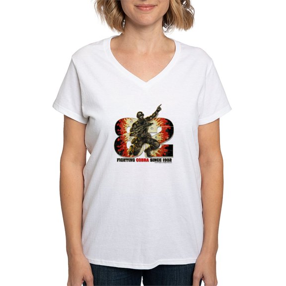 CafePress - Snake Eyes T Shirt - Womens Cotton V-Neck T-shirt
