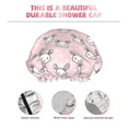 thumbnail image 5 of Kdxio Cute Rabbit Print Shower Cap for Women,Elastic and Reusable,Double Waterproof Layers Bathing Hat, 5 of 9