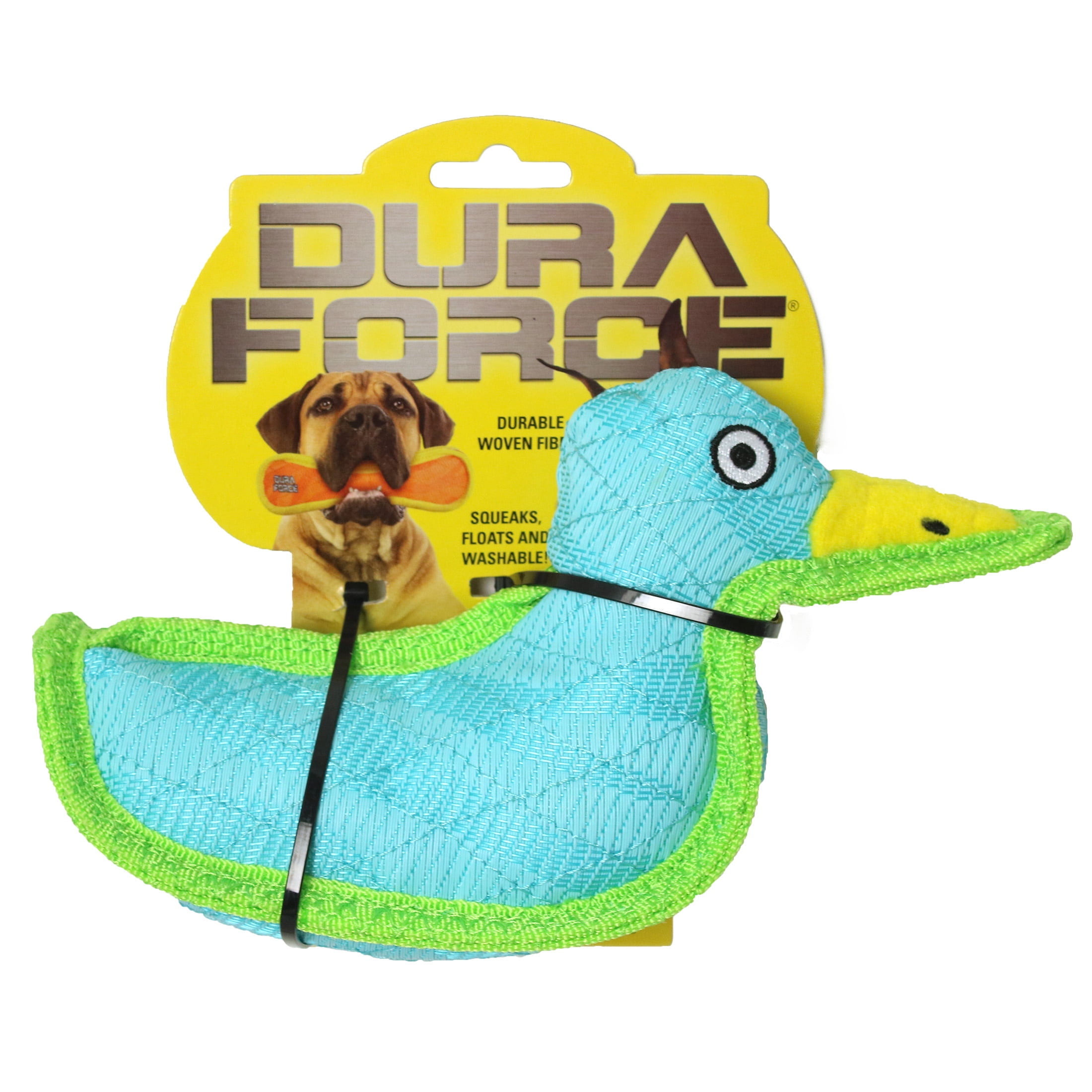 DuraForce Duck Tiger Blue-Green Durable Woven Fiber Dog Toy
