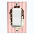 thumbnail image 1 of Metal Light Switch Plate Cover Chocolate Vanilla Cake Striped Wallpaper Pink CAK061, 1 of 13