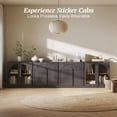 thumbnail image 3 of BELLEZE 4-Piece Modular Sideboard Buffet Cabinet Freely Configurable, Glass Door Storage with Adjustable Shelf and 3-Drawer Storage, Media Console Credenza for Living Room Kitchen, Ebony, 3 of 7