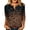 Brown, variant on Gothic Blouse for Women V Neck 3/4 Sleeve Print Loose Casual Party Night Out Top, Orange L