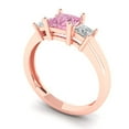 thumbnail image 2 of Three-Stone Engagement Ring for Women - 1.11ct Simulated Pink Diamond in 14K Rose Gold Promise Ring, 2 of 6