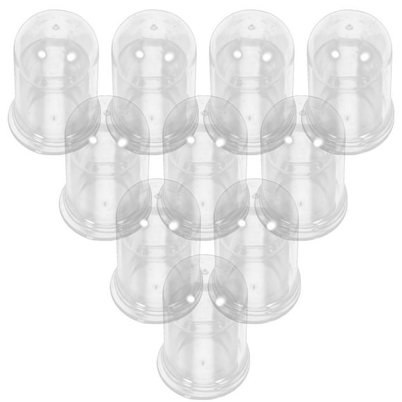 Luxshiny 10Pcs Clear Acrylic Toothpick Holder Transparent Portable Toothpick Dispenser for Home Office and Travel