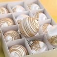 thumbnail image 2 of Christmas Ornaments Champagne Xmas Balls - Pack of 12 Luxury Christmas Tree Decorations Shatterproof - Satin Glitter Xmas Bulbs Set, 2.36 inch 60mm, 2 of 4