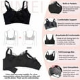 thumbnail image 6 of BIMEI Women Mastectomy Bra Breast Prosthesis with Pockets Wirefree Comfort Plus Size Everyday Bra 2451,Black,36, 6 of 7