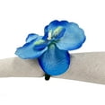 thumbnail image 2 of Fennco Styles Handmade Double Moth Orchid Decorative Napkin Rings, Set of 4 - Blue Flower Napkin Holders for Dining Table, Banquet, Wedding, Holiday Décor and Special Event (Blue), 2 of 5