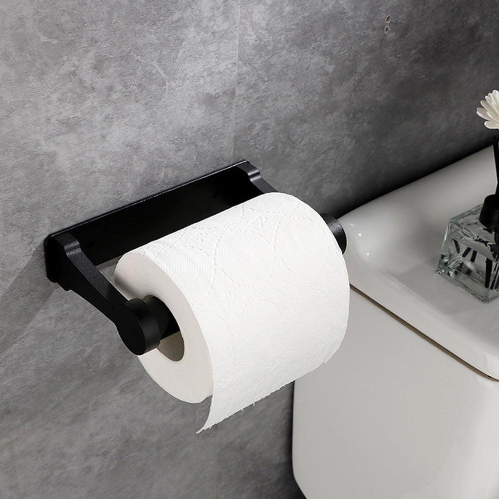 Toilet Paper Holder Wall Mount, Fits Mega Rolls Size Matte Black Toilet  Paper Ho