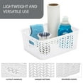 thumbnail image 2 of Simplify 3 Pack Small Herringbone Plastic Storage Basket with Handles in White, 2 of 11