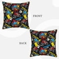 thumbnail image 3 of Haiem Monster Car Print Velvet Soft Solid Decorative Square Throw Pillow Covers Set with Elegant Piping Christmas Cushion Case for Sofa Bedroom Car-18"x18", 3 of 8