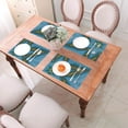 thumbnail image 6 of YFYANG Washable Heat-Resistant Placemats, 70% PVC/30% Polyester, Blue Mandala Pattern Kitchen Table Mat, 12" x 18" 4 Piece, 6 of 6