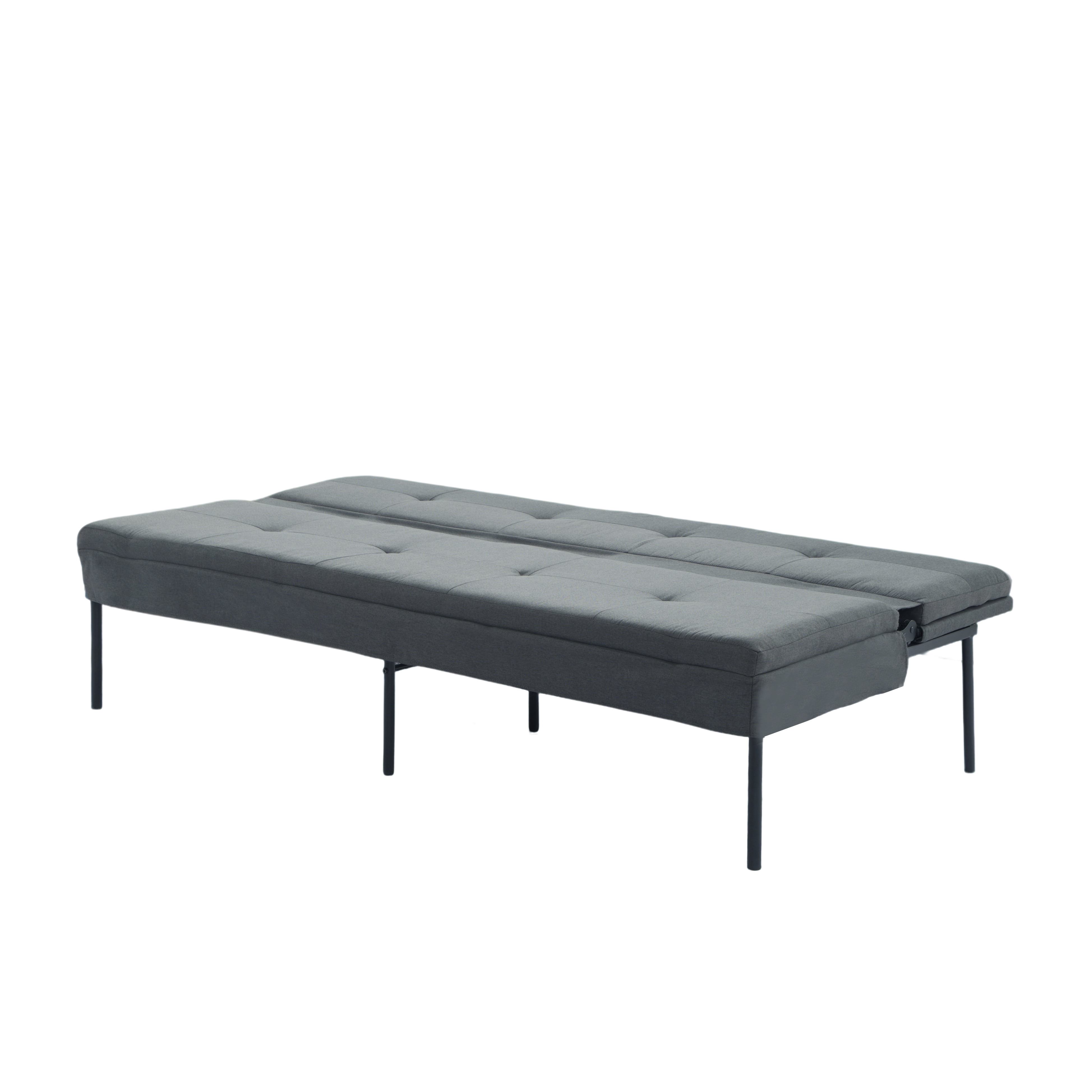 Gewnee 69.88'' Futon Sofa Bed,Convertible Sleeper Sofa,5-Position Adjustable Backrest,Modern Polyester Upholstery,All-Iron Frame-for Living Room,Apartment,Office,Dorm.Dark Grey