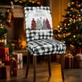 thumbnail image 2 of Christmas Chair Covers Set of 6 Buffalo Plaid Christmas Tree Dining Chair Seat Cover Stretch Removable Xmas Chair Slipcover Protector for Xmas Dining Room Kitchen Home Decor, 2 of 7