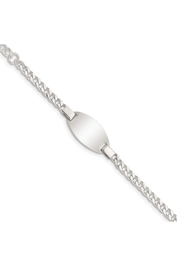 Sterling Silver Childrens 5In Plus 1In Ext Id Bracelet (3 X 11) Made In India qg1652-6