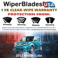 thumbnail image 2 of 2012 Nissan Cube Beam Wiper Blades Wipers w/1yr Warranty (Set of 2) (WiperBladesUSA), 2 of 5