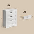 thumbnail image 2 of Aiho White Dresser with 4 Drawers, Vertical Storage Dresser for Bedroom, Hallway, Entryway, Closet Organizer, Nightstand Bedside Table Furniture, 2 of 11