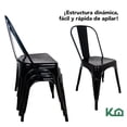 thumbnail image 4 of Silla Tolix Blanco Metálico Metal Para Comedor Minimalista negro 1, 4 of 9