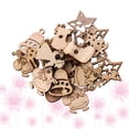 thumbnail image 5 of NUOLUX 100Pcs Christmas Wooden Slices Vintage Cartoon Hanging Pendant Christmas Ornaments Mini Wooden Chips, 5 of 6