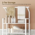 thumbnail image 5 of Over The Toilet Storage, 2-Tier Bathroom Organizer Shelves with Hooks, Multifunctional Vertical The Toilet Shelf Storage Rack for Bathroom, White, 5 of 15