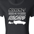 thumbnail image 4 of Inktastic Weekends are for Racing Race Car Silhouette and Racing Flag Women's T-Shirt, 4 of 5