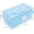 thumbnail image 2 of MyGift 2-Tier Clear Blue Plastic Multipurpose Storage Box with Handle & Trays, 2 of 6