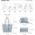 thumbnail image 6 of Lovevook Purse for Women,Fashion Tote Bag Shoulder Handbags Top Handle Satchel Bags with External Pocket-3pcs & Pale Blue, 6 of 9
