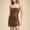 Coffee, variant on Women's Sexy Stretchy Strapless See Through Bodycon Dress Mesh Sheer Clubwear Party Tube Mini Dress