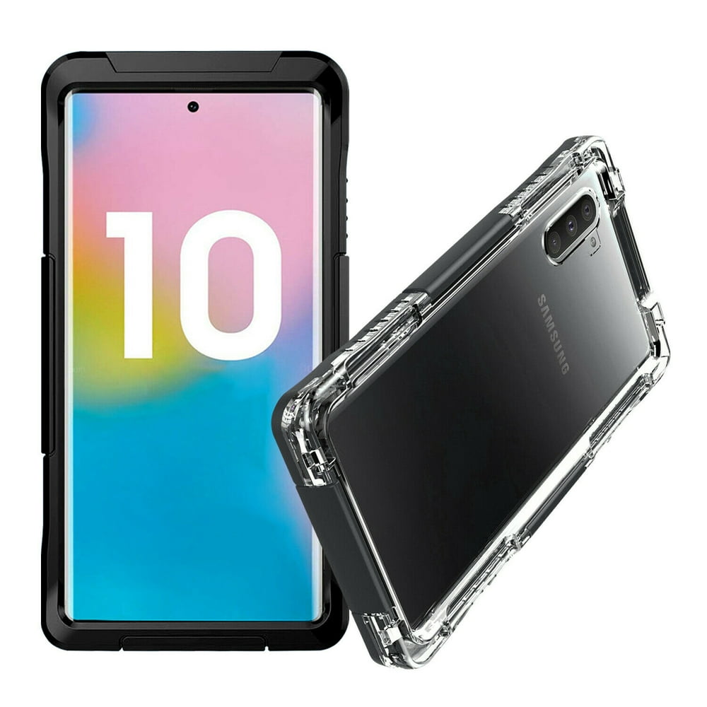 For Galaxy Note 10 Plus Waterproof Clear Case,Rugged Bumper FullBody