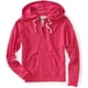 thumbnail image 1 of Aeropostale Sudadera con capucha y cremallera con estampado sólido para mujer, rosa, XS Aeropostale Sudadera, 1 of 1