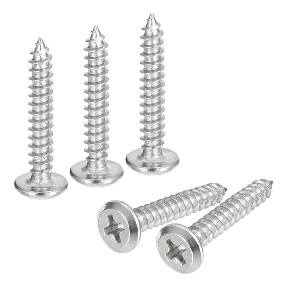 Uxcell M4x25mm Flat Head Phillips Drive Self Tapping Screws, 304 Stainless Steel Cross Drive Fastener Screws, Silver, Pack of 25