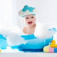 thumbnail image 4 of WRITWAA Baby Shower Cap Dinosaur Shape Blue PP Water Shield 1Set, 4 of 5