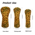 thumbnail image 6 of Uorisanigo 3PCS Golf Club Head Covers Set for Driver, Fairway Wood and Hybrid, Waterproof Sunflower Print Headcovers for Club Protective, Abrasion-Resistant, 6 of 7