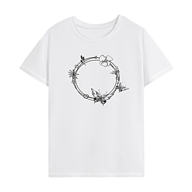 Camiseta de mujer traje de verano trajes casuales femeninos ropa de moda manga corta M