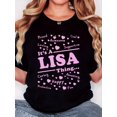 thumbnail image 1 of Women's "It's a Lisa Thing" Graphic T-Shirt - Retro Minimalist Design, Casual Comfort Fit, Short Sleeve, Round Neck, Black with Pink Lettering & Hearts Print, 100%, Machine Washable, Casual Wear | Pl, 1 of 6