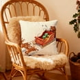 thumbnail image 2 of Lilixerw Embroidery Christmas Pillow Covers Cartoon Animal Bear Fox Print Cotton Linen Decorative Throw Pillow Cover,Cushion Cover 18x18 Inch, 2 of 6
