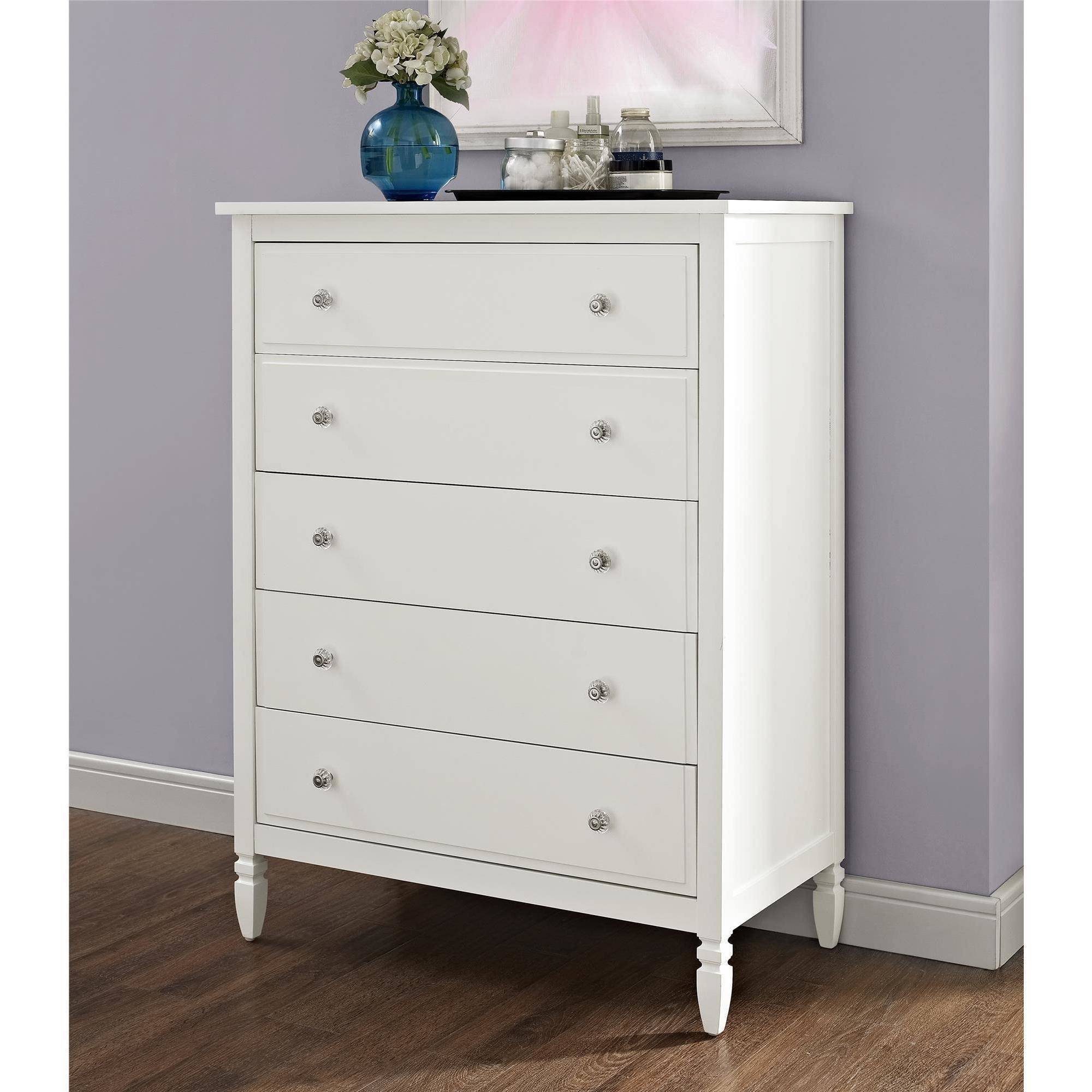 Better Homes And Gardens Lillian 5 Drawer Chest White Walmart