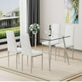 thumbnail image 5 of LUFTUT Dining Chairs Set of 4, White Faux Leather High Back Kitchen Chairs, Upholstered Modern Dining Room Side Chairs with Chrome Metal Legs & Diamond Stitching, 5 of 10