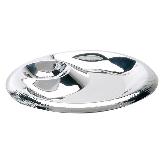 Leeber 72641 Hammered Double Wall Chip And Dip Tray - 13 in.