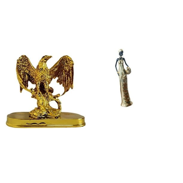 Escultura,Estatua de resina,figura decorativa para el hogar.,Figura de escritorio,Figuritas africanas,artesanías,artículos de escritorio coleccionables,Estatua de dama tribal,pieza de arte